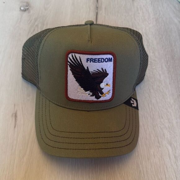 Goorin Bros Freedom Eagle Dark Green‎ Trucker Green OS Nwt - Picture 4 of 6